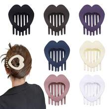 Set de 4 pinzas de pelo con forma de rombo hueco plano, para peinado de nuca de uso diario, con clip de pato antideslizante, diseño de arco flexible, accesorios de pelo minimalistas y retro para festivales y fiestas - Rombo multicolor ahuecado - Ver 16