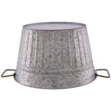Rustic Galvanized Round Steel Tub, Heavy Duty Weather Resistant Metal Basin, Vintage Farmhouse Round Tub For Outdoor Indoor Planting Storage Decor - Single - View 5