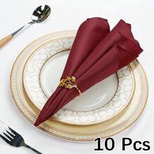 10/20/30 Stücke elegante quadratische Stoffservietten in Burgunderrot, aus strapazierfähigem Polyestermaterial, waschbar und wiederverwendbar, perfekt für Hochzeiten, Bankette, Valentinstag, Restaurants, Partys, Zuhause, formelle Tischdekoration (Größe: 12/14/17 Zoll) - Bordeaux - Übersicht 9