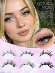 280pcs C-Curl Cat Eye Effect Lash Clusters, 6 Mixed Styles, 10-16mm Length, Thick Curled Natural Lash Extension Set, DIY Personal False Eyelashes - C - View 5