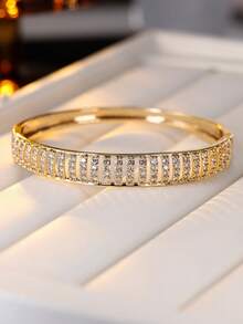 1pc Luxury Hollow Tennis Style Bracelet, Suitable As Gift For Girlfriend Or Best Friend - Bracelet - View 3