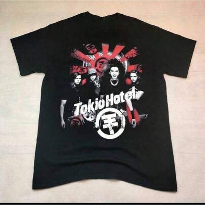 Tokio Hotel Red Concert Tee Tokio Hotel Band With Red & Concert Graphic On Black Cotton, Unisex Emo Rock Music Fan Tee Men's Summer Casual 180g Cotton-Shirt-Shirt Plus Size Women's, 1 Piece, Family Matching Outfits, Comfortable Tee Washable Casual Attire,-Shirts Men,,-Shirt, Men's Clothing, Romwe, , , Gothic Style, Matching Family Outfits, Japanese Anime-Shirts, Tshirt Women, Summer Tops,, Goth, Tops