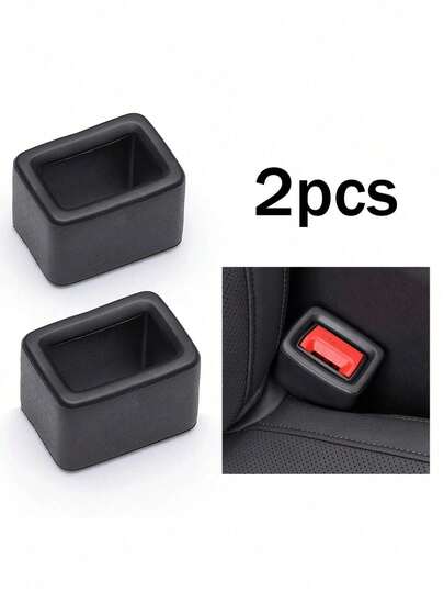 Bộ 2 chiếc giá đỡ dây an toàn ô tô, nắp bảo vệ và kẹp giữ khóa dây an toàn, kẹp giữ khóa dây an toàn cho ô tô.