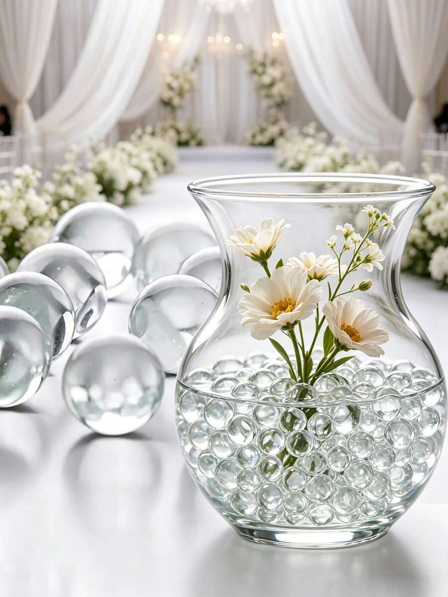 2000pcs Transparent Acrylic Ball Filler Beads - Vase Fillers, Rustic Wedding Decor, Outdoor Garden Pebbles, Display Stand Vase Decorations, Suitable For Bedroom, Living Room, Kitchen, Home Decor, Creative Projects, Decorative Beads, Accessory - Transparent Version - View 1