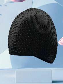 1pc Silicone Swimming Cap, Adult Unisex Bubble Swimming Hat, Waterproof Cap For Swimming, Suitable For Long Hair And Ear Protection - A - View 8