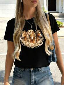 Women T-Shirts - Black - View 2