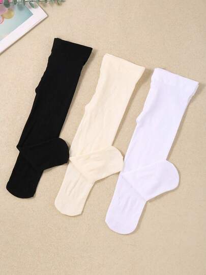 3 Đôi Quần Legging Cho Bé, Đen, Trắng, Be, Thiết Kế Nơ & Lưới Sọc Dễ Thương, Mềm Mại & Thoải Mái Mặc Hàng Ngày, Quà Tặng Baby Shower, Thiết Yếu Cho Mùa Hè
