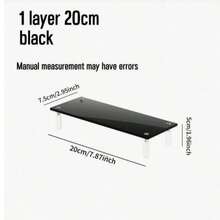 1pc Black Multi-Layer Acrylic Perfume Display Stand, Multi-Functional Storage Organizer Rack. Indoor Decoration, Cosmetics Storage. - Black - View 11