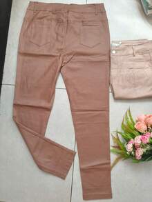 Women's Spandex Resin Pants - Brown 4 - View 2