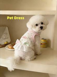 1pc Pet Dog/Cat Sleeveless Vest, Lightweight Summer/Spring Anti-Shedding Clothes For Pets, Cute Strap Dress For Small Dogs/Cats - Multicolor - View 5