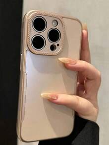 适用于 17 Pro Max、17 Pro、16、15、14、13 Pro Max Plus 的奢华哑光纯色保护手机壳，防摔软后盖 - 香檳金 - 查看 3
