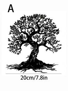 1pc Life Tree Metal Wall Art, Modern Graphic Style Botanical Theme Wall Sculpture, Nature Inspired Boho Wall Decor, 14.91x15.74 Inches, Suitable For Living Room, Ideal Gift For Nature Lovers - A - View 11