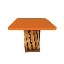 Mesa Equipal Cuadrada Ideal para tu Hogar, Comedor, Sala, Bar, Restaurante, Playa, Jardin de piel%100 por Equipales San Jose - Rojo - Ver 4