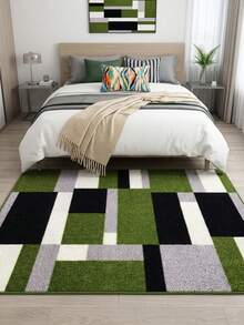 1 Piece, Available In Multiple Sizes, Modern Geometric Style Large Living Room Carpet, Soft Velvet Material, 1200g Thickened, Water-Absorbing And Slip-Resistant, Machine Washable, Rugs. Suitable For Room Decoration - Modern Style - View 5