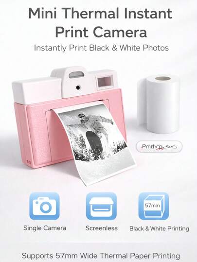 Cámara de impresión instantánea con papel fotográfico, recargable por USB, una gran herramienta para cultivar intereses y creatividad, regalo multifuncional de pintura y fotografía creativa