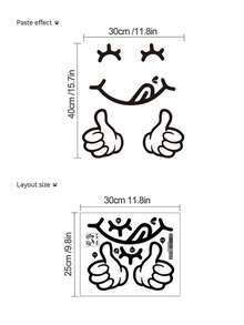 One-Piece Self-Adhesive Decorative Fridge Sticker, With Expression Patterns, Suitable For Fridge Stickers In Bedrooms, Living Rooms And Kitchens. An Interesting And Simple Wall Decoration Art. - 30*40cm - View 13