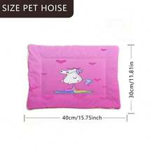 1pc Soft Pet Bed Pad With Gradient Unicorn Design, Washable Dog Crate Mat Suitable For Small/Medium/Large Dogs, Reversible Cat Bed Mat For All Seasons - Multicolor - View 6