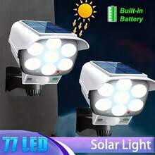 Outdoor Motion Sensor Solar Lights 2000 Lumens 77 LEDs Spotlight With Remote Controller FloodLights Outdoor IP66 Waterproof, Wireless Dummy Decoy Fake Security Camera For Porch Garden Patio Driveway. Solar Lights Outdoor Waterproof, Outdoor Lamps Lamps For Living Room, Cosas Para El Cuarto, Room Acesories, Bedroom Acesories - 1 CÁI - Xem 1