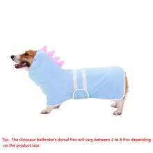1 pieza Bata de baño con diseño de dinosaurio lindo para mascotas, de secado rápido y súper absorbente, disponible en múltiples tallas para perros pequeños, medianos y grandes, con correa ajustable, apta para uso diario en el hogar, disponible en varios colores - Multicolor - Ver 13