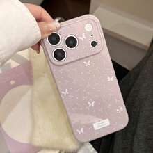 Ốp điện thoại GUCADI họa tiết hoa và bướm màu tím, tương thích với Apple 17 Pro Max, 16, 15, 13, 14, 17 inch. Mềm mại, hình học, nghệ thuật, tối giản, tươi mới, độc đáo, phong cách . - Màu tím mâm xôi - Xem 3