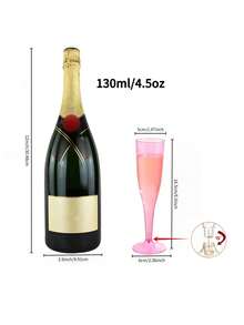 Bộ 30/20/10 ly sâm panh nhựa tái sử dụng sang trọng - 130ml/4.5oz màu hồng, có chân và miệng ly, bền và phong cách, thích hợp cho đám cưới, tiệc tùng, Lễ Tạ ơn, Giáng sinh, Halloween, Năm mới. - nhiều màu - Xem 4