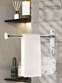 Tendedero retráctil - Diseño ahorra espacio, perchero de almacenamiento para baño, estante multifuncional para secar y almacenar ropa en balcón y baños, barra colgante retráctil para interiores, estante de almacenamiento montado en la pared - Multicolor - Ver 12