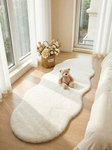 Soft Fluffy Rug White Area Rug,For Bedroom,Living Room,Study,Office,Washable & Non-Slip,Shaggy Rug,Luxurious Simple Living Room Rug,Bedroom Rugs,Bedside Rug,Faux Fur Rug,Decorative Rug,Play Mat, Bedroom Decor,Autumn Home Decor,Room Decor,Fall Decor - White - View 3