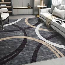 Contemporary Abstract Washable Rug Measuring 5 By Feet, Featuring A Non-Slip Soft Loop Stripe Design, Made From Faux Cashmere With A Backing.This Minimalist Style Carpet Is And Decorating Living Rooms And Bedrooms - Multicolor - View 5