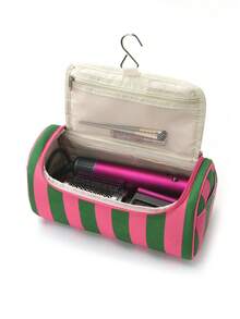 1pc High-Quality Multi-Brand Hair Styling Tool Storage Bag, Large Capacity Striped Hair Dryer & Curling Iron Carrying Case, Multifunctional Travel & Home Use Hair Dryer & Curler Accessory Organizer, Durable, Dustproof, Compartmentalized, Hanging Design - Multicolor - View 12