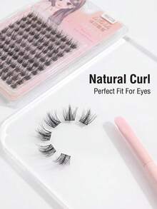 3-In-1 Slouchy Lashes, 100 Clusters D-Curl Wispy Lightweight Changeable Styles, DIY For Party, Gathering, Daily Wear, Soft & Natural Messy Look, Easy To Wear - View 6