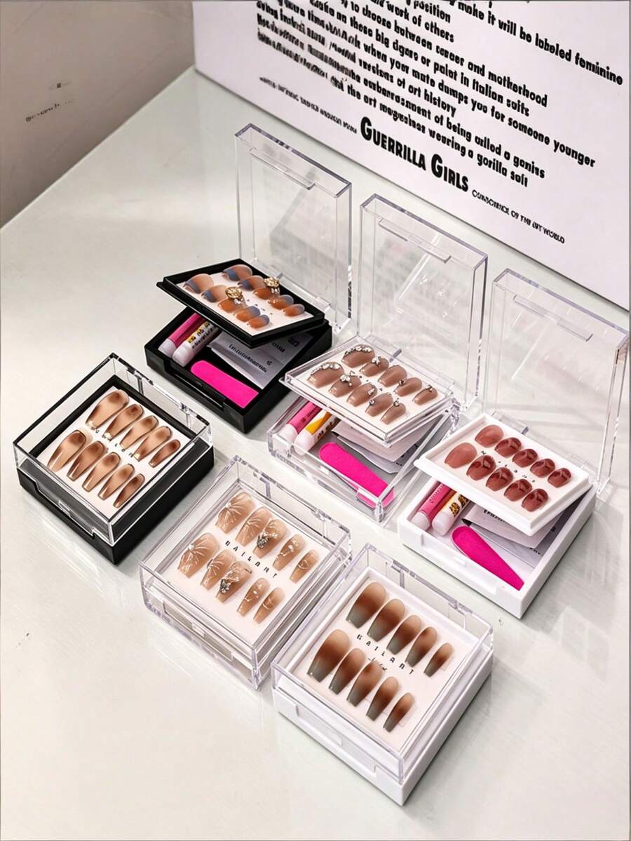 10/5/1pc-B Double-Layer Transparent Nail Art Display Box - A-PE Nail Art Storage Box Portable Dust-Proof Storage Box Lid, Suitable For Nail Tips And Nail Art Tools, Double-Layer Pressed Nail Art Sorting Box, Suitable For Vacation Beach, Bathroom, Bedroom And Other Places, Large Capacity, Essential For Makeup Bag, Essential For Travel - Multicolor - View 1