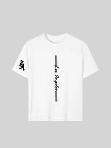 Tween Boy Los Angeles Graphic Tee, Soft & Comfortable Fabric, Suitable For Boys Outdoor Sports, Casual Wear, Streetwear, School Outfit, Fashionable Boys Spring Summer Casual Top - White - View 4