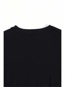 Men's Plus Size Christmas T-Shirt, From Sister To Brother: "I'm A Lucky Brother", Black Cotton, Gift For Men, Dads And Friends, Plus Sizes For Men L-3XL, 4XL, 5XL, 220g - 黑色 - 查看 3