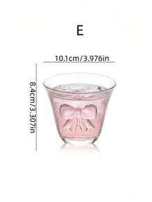 1个手工3D蝴蝶结玻璃杯，法式优雅拿铁蝴蝶结玻璃杯，ins风奢华果汁/饮料玻璃杯，多功能、多用途、多风格玻璃茶杯，适用于餐厅、客厅、咖啡馆、派对、礼品 - 彩色 - 查看 6