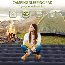 Luxury Elevated Blue Inflatable Bed, Made Of Thick PVC Material, Suitable For Indoor/Outdoor Use, Applicable For Bedroom, Living Room, Garden, Outdoor Party, Camping Picnic And More. Also The First Choice For Holiday Gift. - Multicolor - View 4