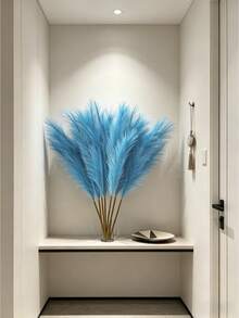 5/10/20/20 Stücke künstliches Bambusgras, Boho-Stil Dekoration, künstliches flauschiges hohes Bambusgras, künstliche Blumen, Schilf-Vasenfüller, rustikale Heimküche Boho-Stil Dekoration, Raumdekoration, Hochzeits- und Partydekoration (Blau), Herbstdekoration, künstliche Pflanzen, Feiertagsdekoration, Außendekoration, Heimdekoration. Grashöhe: 55cm - Himmelblau - Übersicht 6
