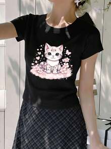 Women T-Shirts - Black - View 2
