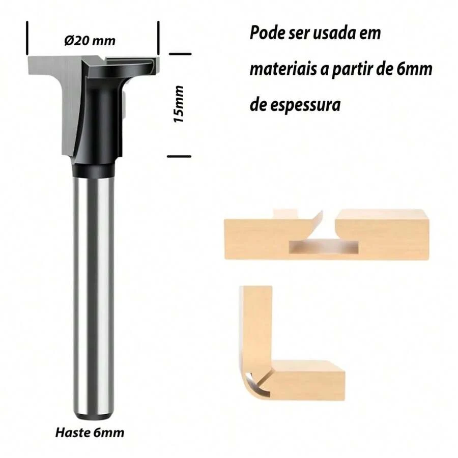 Fresa para Curvar Mdf - D20mm x 15mm Haste 6mm - Visão 1