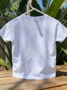 Camiseta Casual de Manga Corta con Estampado de Surfista para Mujer, Cuello Redondo (Precio Especial para Viernes Santo y Pascua) 100% Algodón - Blanco - Ver 3