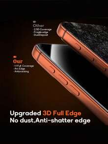 3pcs Tempered Glass Screen Protector, Anti-Scratch & Privacy Protection, 9H Hardness, Anti-Fingerprint, Bubble-Free, Compatible With Phone Cases, Practical Phone Accessory For IPhone 17 Pro Max/17 Pro/17 Air/17e/17/16/15/14/13/12/11 And More, Essential For Daily Screen Protection And Privacy - Black - View 5