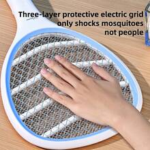 Electric Mosquito Racket, Rechargeable Repellent Racket, Three-Layer Encrypted Protective Net To Prevent Accidental Contact, High-Voltage Net For Rapid Mosquito Killing, Easily Repels Mosquitoes, Flies, And Other Flying Insects. Rechargeable And ,  And , Portable Handheld, Suitable For Home, Dorm, Outdoor Camping, Insect Exterminator, Electric Mosquito Racket - US A Type Plug(110-127V) - View 9