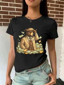 Dam-T-shirts - Svart - Visa 2
