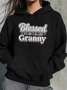 Women's Comfortable And Stylish Versatile Hooded Sweatshirt, Soft And Skin-Friendly Casual Pullover, Simple And Elegant Daily Top - 黑色 - 查看 3