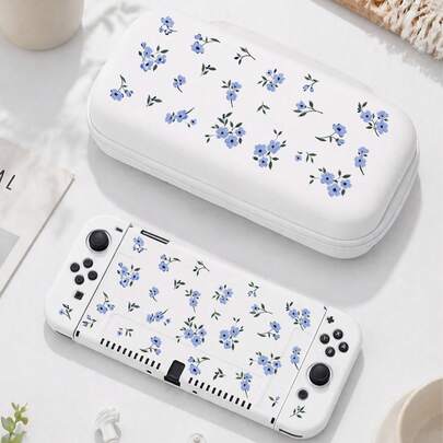 1 chiếc ốp bảo vệ họa tiết hoa lá, tương thích với Switch 2 (2025), dành cho Nintendo Switch NS/Switch OLED, phụ kiện cho máy chơi game Switch 2, túi đựng, vỏ bảo vệ Switch, quà tặng lãng mạn cho người chơi Switch.