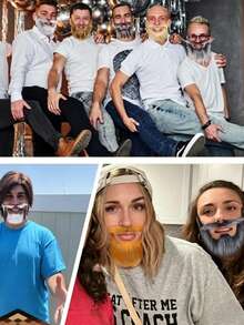 1/4pcs Set Of 4 Colors Polyester Fake Mustache, Party Costume Accessories, Funny Disguise Prop Beard For Men, Halloween, Easter Party - Multicolor - View 5