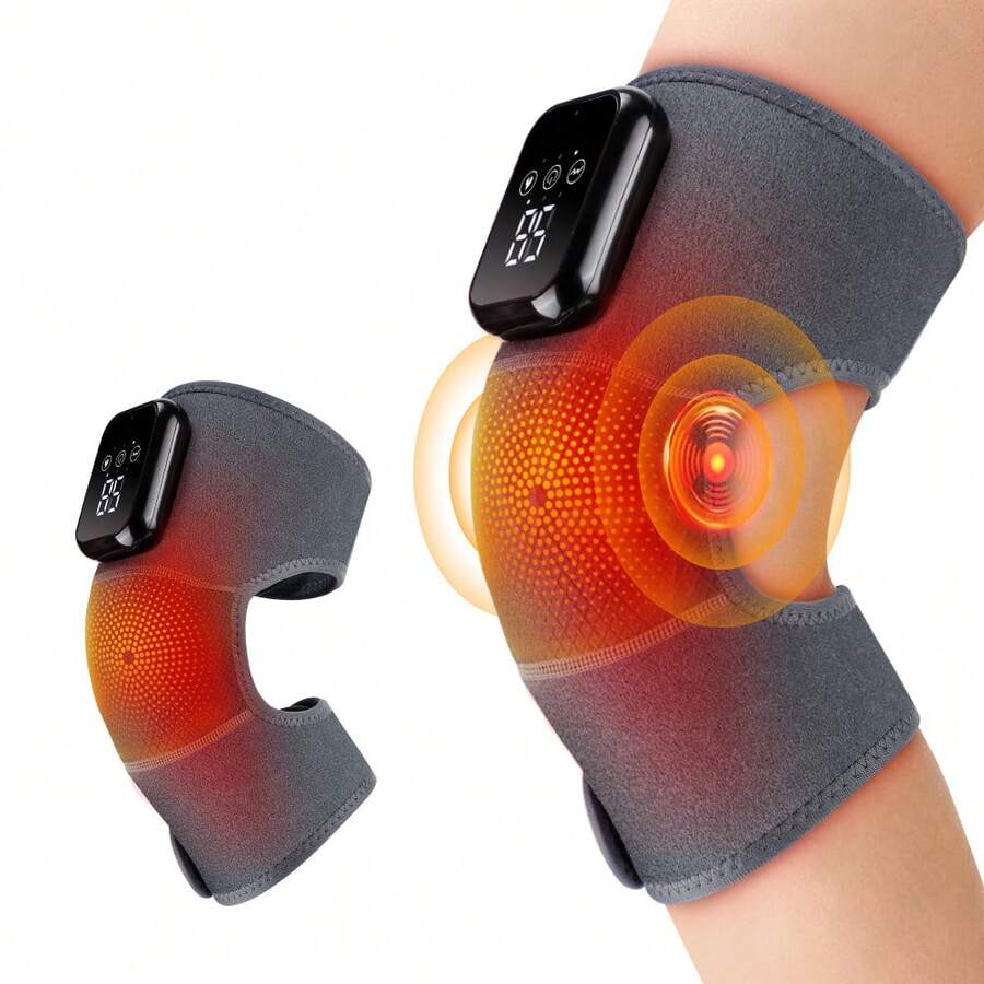 Hailicare Đai hỗ trợ đầu gối kéo dài 3 chế độ rung, 3 mức độ sưởi ấm, pin 2000mAh, màn hình cảm ứng, hẹn giờ 15 phút, phù hợp với mọi kích cỡ đầu gối, màu đen, quà tặng Giáng sinh thiết thực cho người lớn tuổi.
