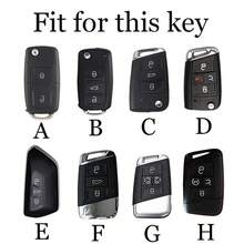 Funda de TPU con tapa para llave de coche, carcasa para  VW Polo Golf Passat Tiguan Beetle Caddy T5 Up Eos  Octavia Seat Leon Altea - Negro - Ver 2