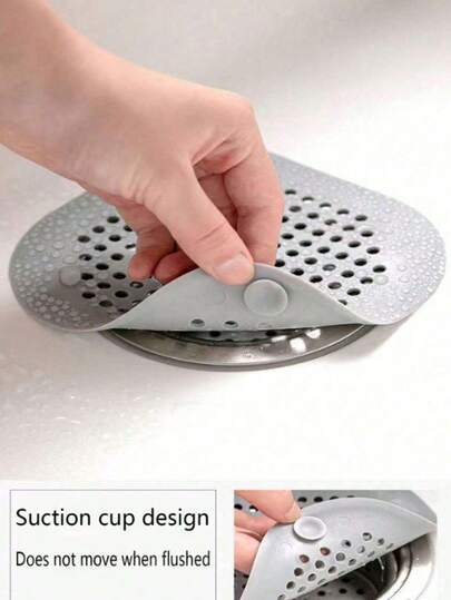 Lưới lọc cống thoát nước bằng silicon, dụng cụ giữ tóc, nắp bảo vệ cống thoát nước nhà tắm, thích hợp cho cống thoát nước nhà tắm, vòi sen và bồn rửa nhà bếp - Dễ lắp đặt, có thể thu gọn, có màu trắng và xám, thiết kế tròn có lỗ thoát nước, hoàn hảo để sử dụng trong phòng tắm hoặc nhà bếp, dụng cụ giữ tóc | Thiết kế đục lỗ | Lưới lọc dễ lắp đặt, dụng cụ giữ tóc cho cống thoát nước nhà tắm