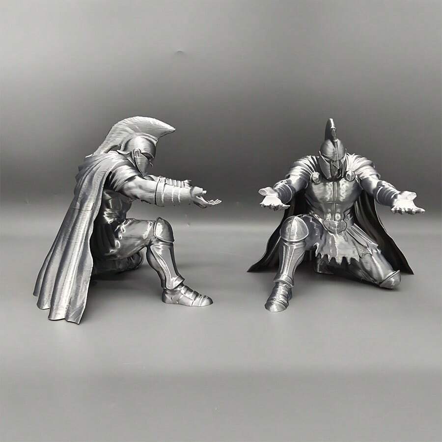3D Printed Silver Spartan Warrior Pen Holder Sculpture, Suitable For Office, Study, Daily Desktop Use, Creative Desktop Decor And Storage, Perfect Gift For Spartan Enthusiasts - Spartan Pen Holder - View 1