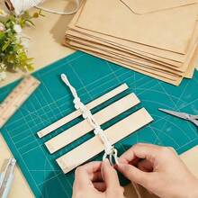 6 piezas de herramientas de tejido de madera en blanco, divisor de cuerda DIY, guía de espaciado para 0.4-2 pulgadas, diseñado para el soporte de tejido de plumas, encaje, fibra, herramientas de artesanía montadas en la pared - A - Ver 4